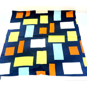 Vtg. Nicole Miller 100% Silk Scarf Mondrian-inspired Geometric Block Print Retro